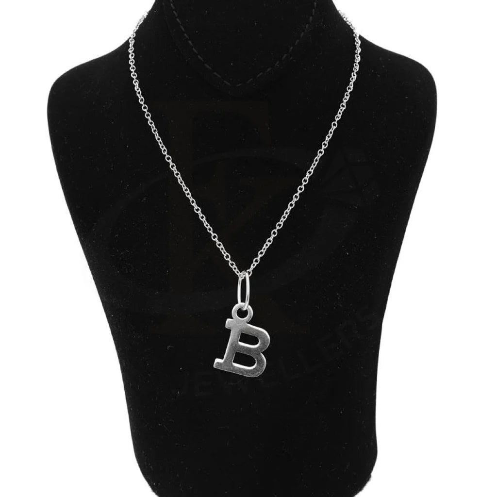 Italian Silver 925 Necklace (Chain With Alphabet Pendant) - Fkjnklsl2002 Letter B / 2.94 Grams