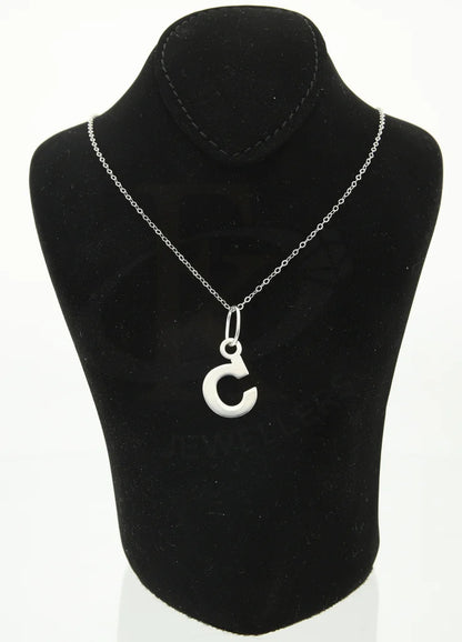 Italian Silver 925 Necklace (Chain With Alphabet Pendant) - Fkjnklsl2002 Letter C / 2.85 Grams