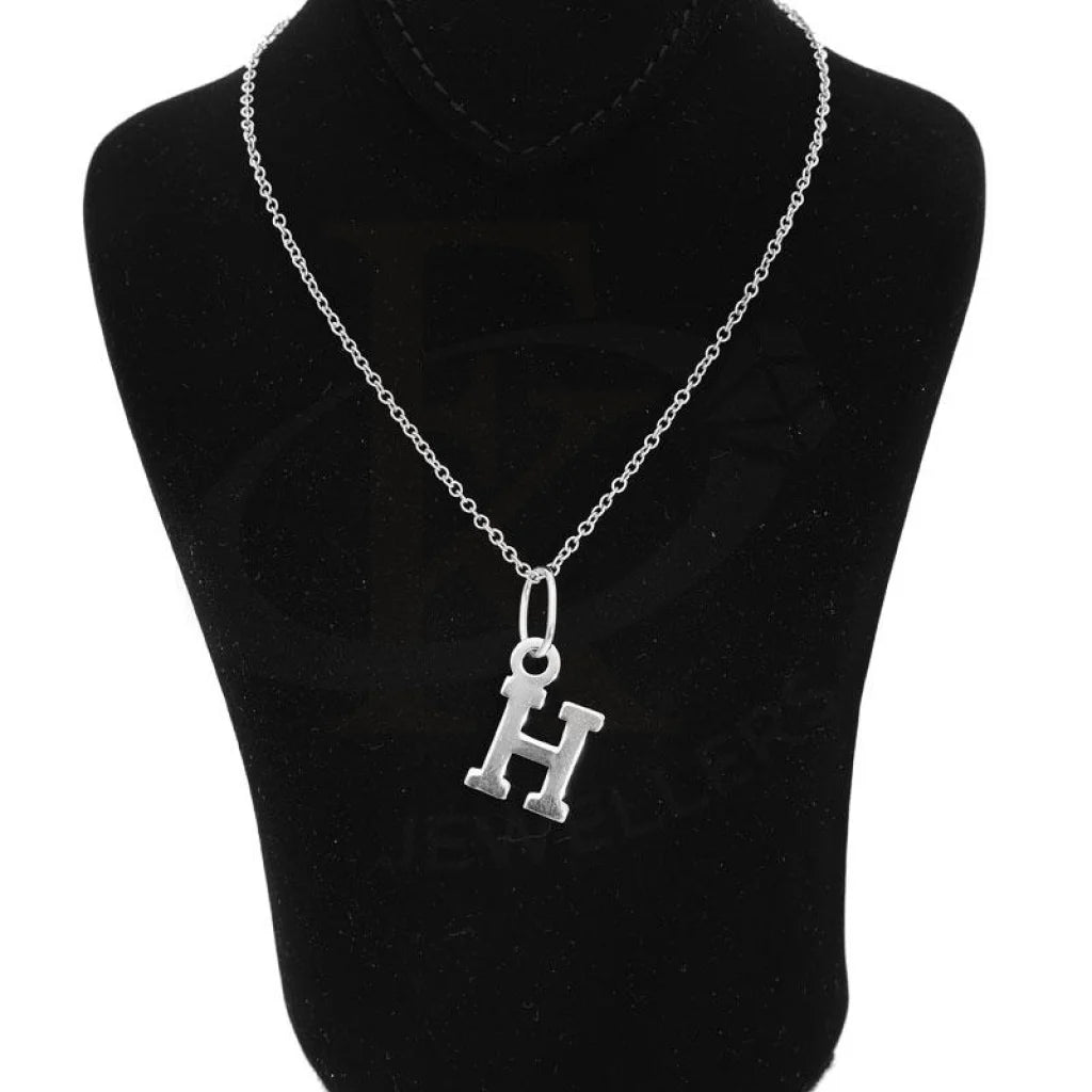 Italian Silver 925 Necklace (Chain With Alphabet Pendant) - Fkjnklsl2002 Letter H / 2.85 Grams