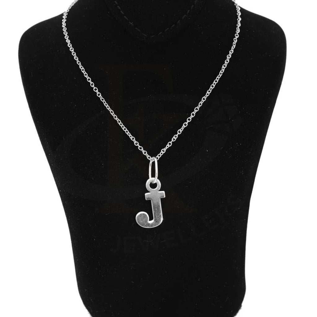 Italian Silver 925 Necklace (Chain With Alphabet Pendant) - Fkjnklsl2002 Letter J / 2.79 Grams