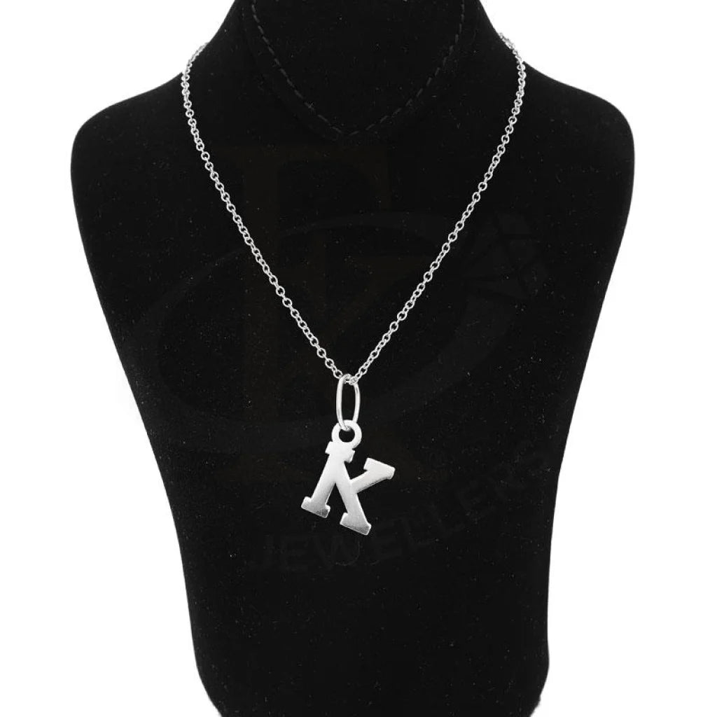Italian Silver 925 Necklace (Chain With Alphabet Pendant) - Fkjnklsl2002 Letter K / 2.85 Grams