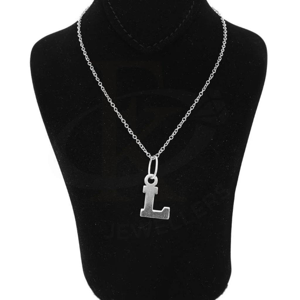 Italian Silver 925 Necklace (Chain With Alphabet Pendant) - Fkjnklsl2002 Letter L / 2.80 Grams