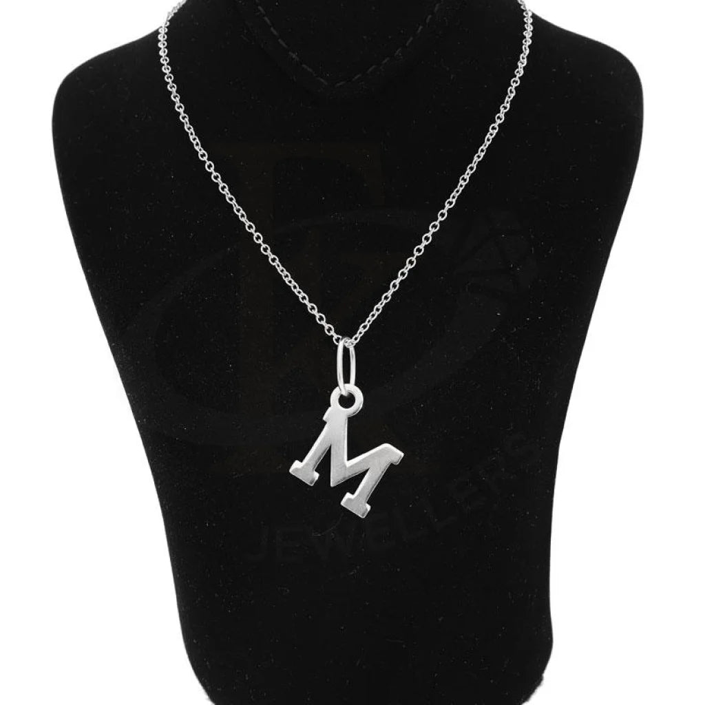Italian Silver 925 Necklace (Chain With Alphabet Pendant) - Fkjnklsl2002 Letter M / 3.03 Grams