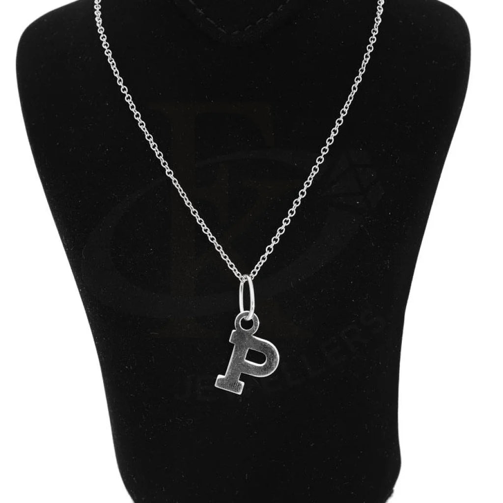 Italian Silver 925 Necklace (Chain With Alphabet Pendant) - Fkjnklsl2002 Letter P / 2.87 Grams