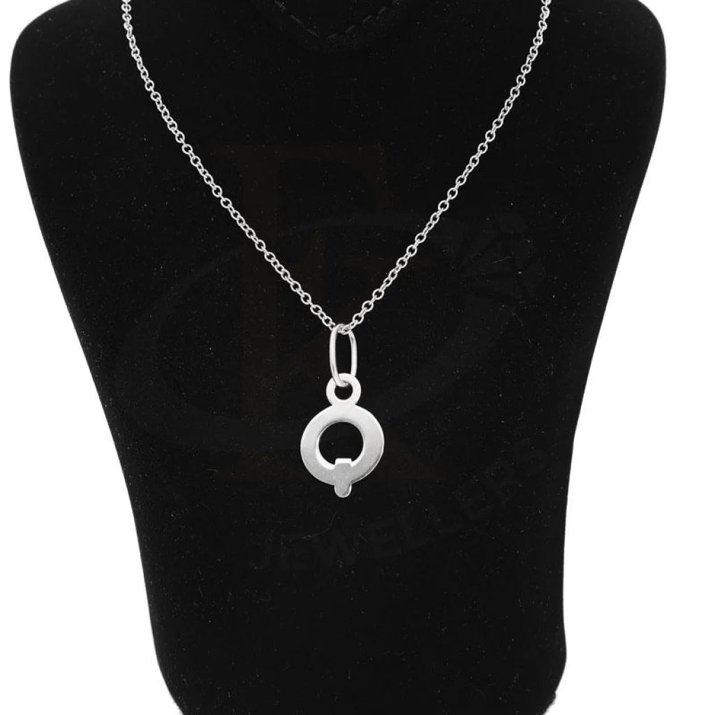 Italian Silver 925 Necklace (Chain With Alphabet Pendant) - Fkjnklsl2002 Letter Q / 2.85 Grams