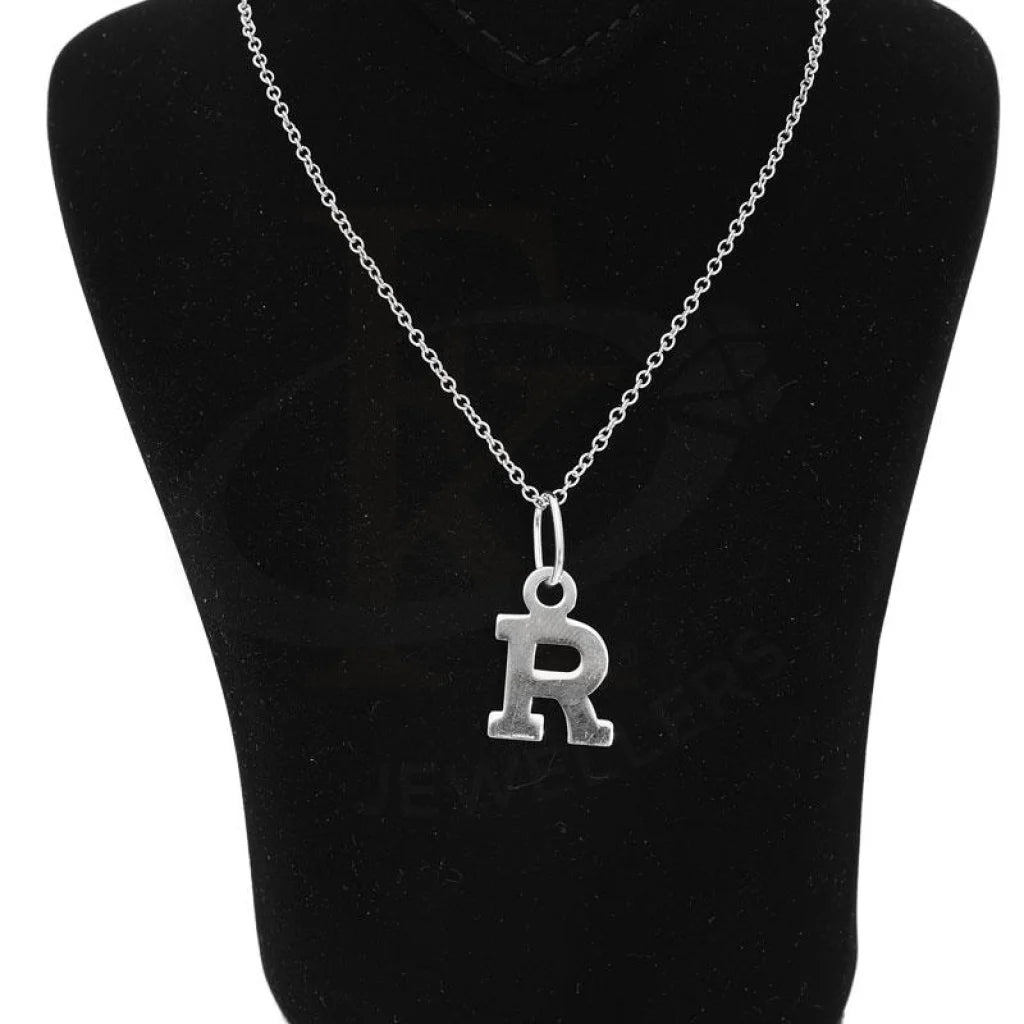 Italian Silver 925 Necklace (Chain With Alphabet Pendant) - Fkjnklsl2002 Letter R / 3.01 Grams