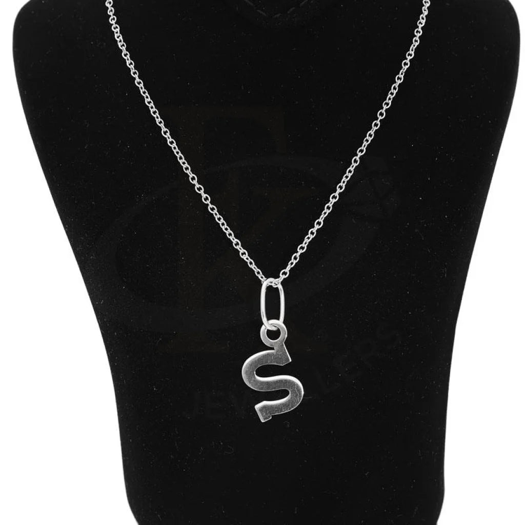 Italian Silver 925 Necklace (Chain With Alphabet Pendant) - Fkjnklsl2002 Letter S / 2.78 Grams