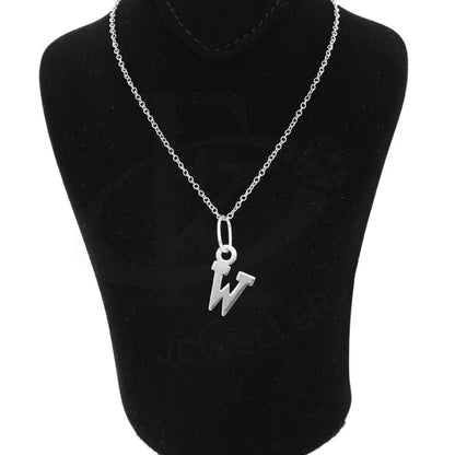 Italian Silver 925 Necklace (Chain With Alphabet Pendant) - Fkjnklsl2002 Letter W / 2.72 Grams