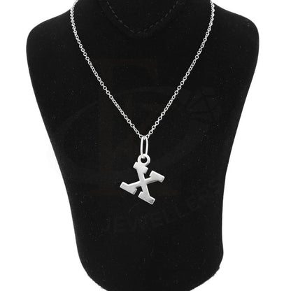 Italian Silver 925 Necklace (Chain With Alphabet Pendant) - Fkjnklsl2002 Letter X / 3.03 Grams