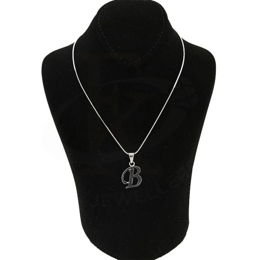 Italian Silver 925 Necklace (Chain With Alphabet Pendant) - Fkjnklsl2050 Letter B / 3.31 Grams