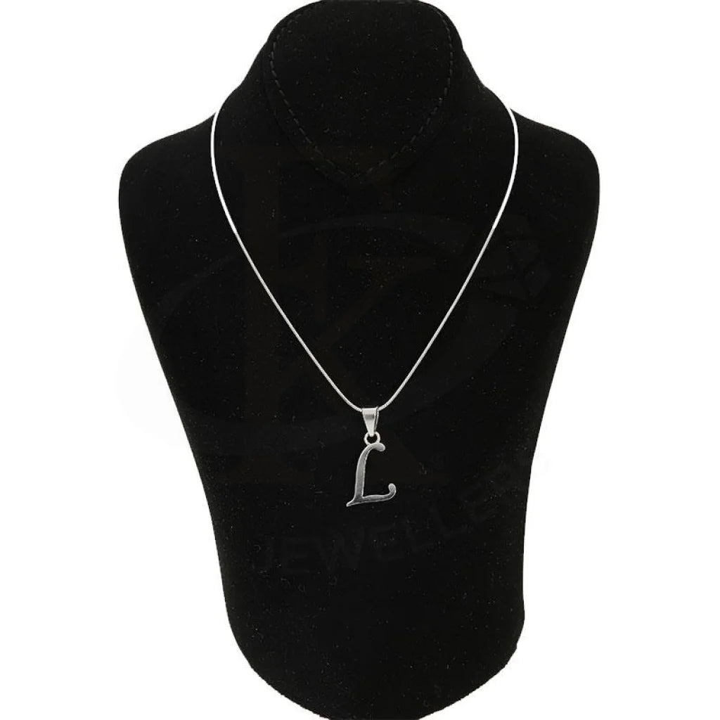 Italian Silver 925 Necklace (Chain With Alphabet Pendant) - Fkjnklsl2050 Letter L / 2.90 Grams