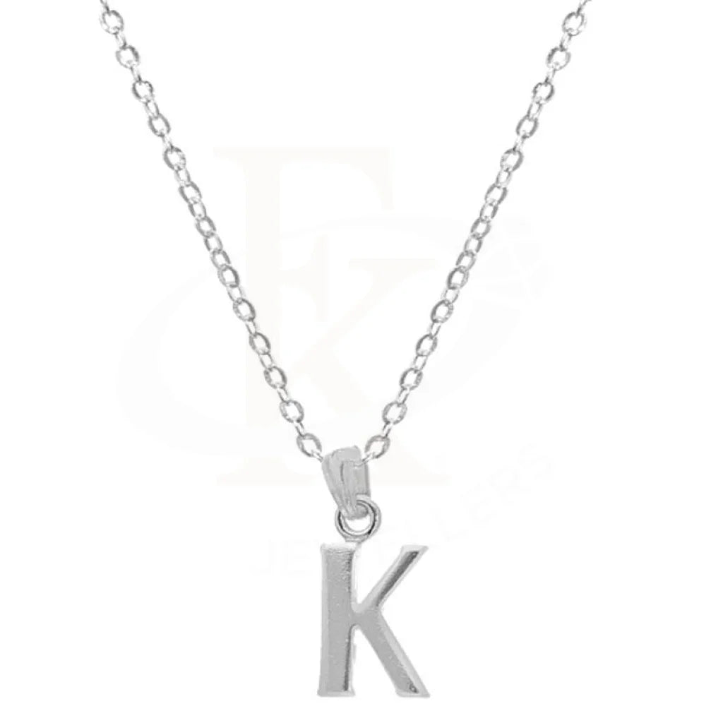 Italian Silver 925 Necklace (Chain With Alphabet Pendant) - Fkjnklsl2051 Letter K / 2.85 Grams