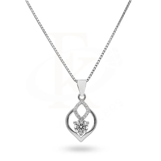 Italian Silver 925 Necklace (Chain With Flower Pendant) - Fkjnklsl2169 Box Chain / 3.070 Grams