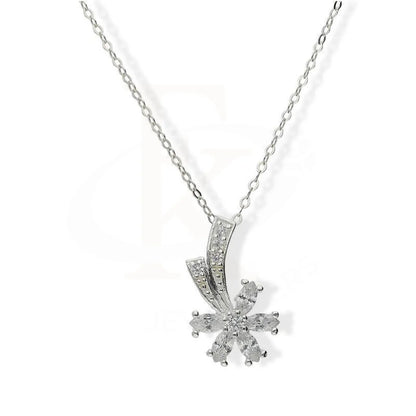 Sterling Silver 925 Necklace (Chain With Flower Shaped Pendant) - Fkjnklsl3062 Necklaces