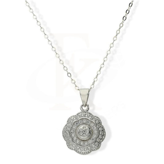 Sterling Silver 925 Necklace (Chain With Flower Shaped Pendant) - Fkjnklsl3063 Necklaces