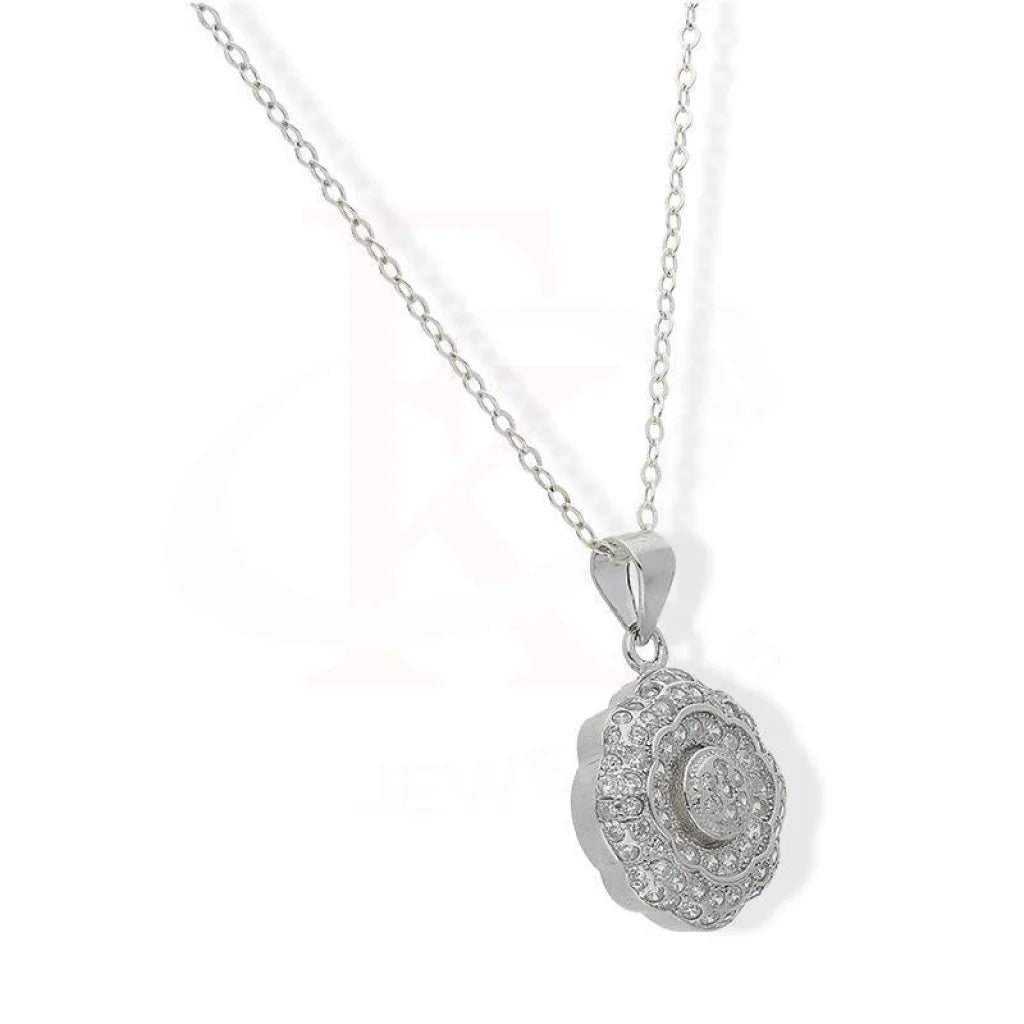 Sterling Silver 925 Necklace (Chain With Flower Shaped Pendant) - Fkjnklsl3063 Necklaces