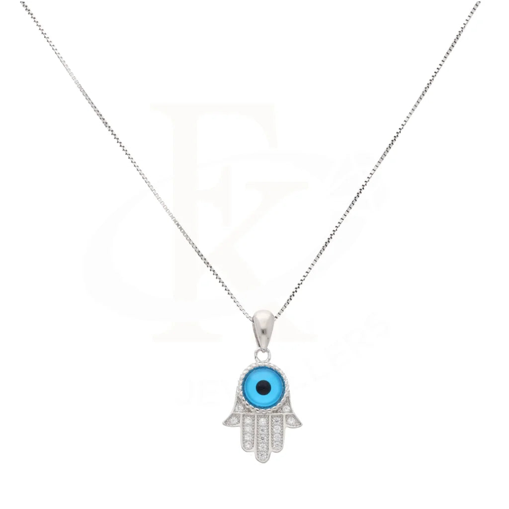 Sterling Silver 925 Necklace (Chain With Hamsa Hand Eye Pendant) - Fkjnklsl8604 Necklaces