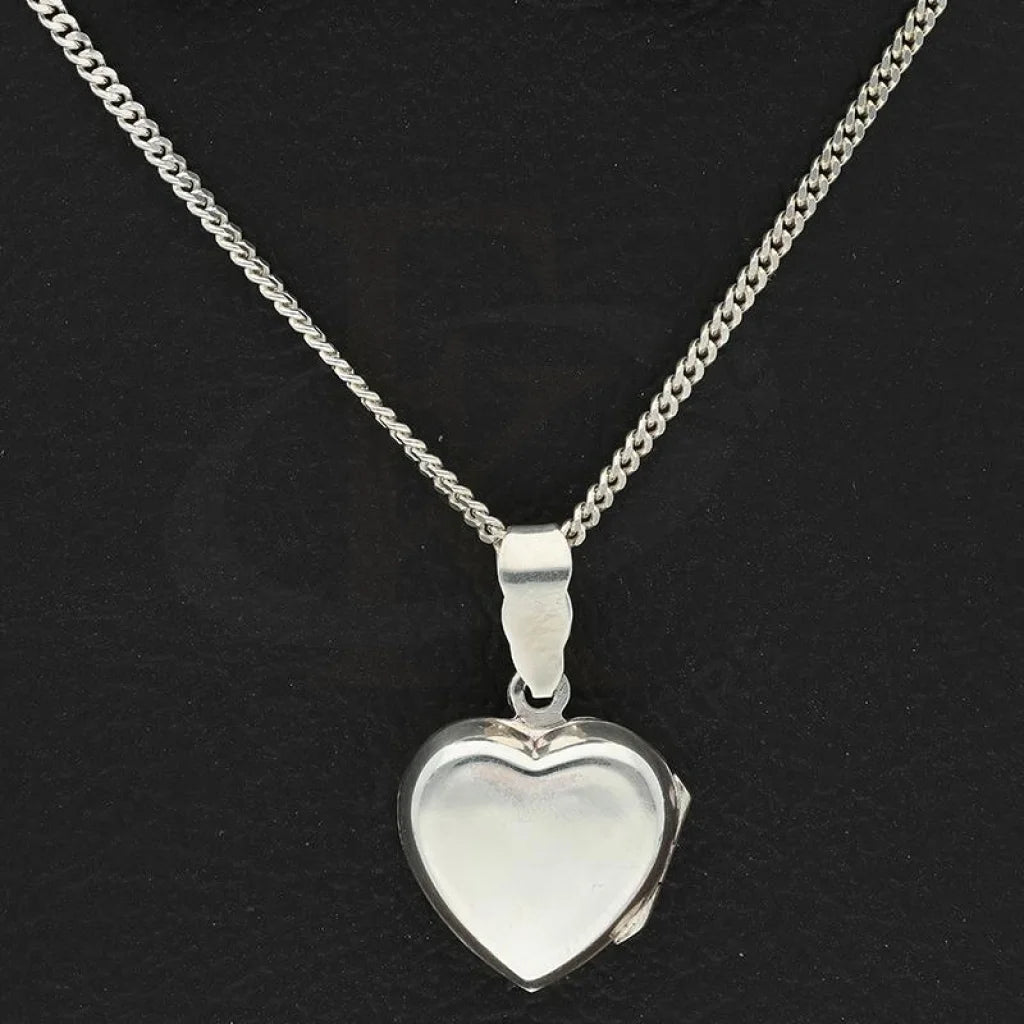 Italian Silver 925 Necklace (Chain With Heart Amulet Locket Pendant) - Fkjnklsl2339 Necklaces