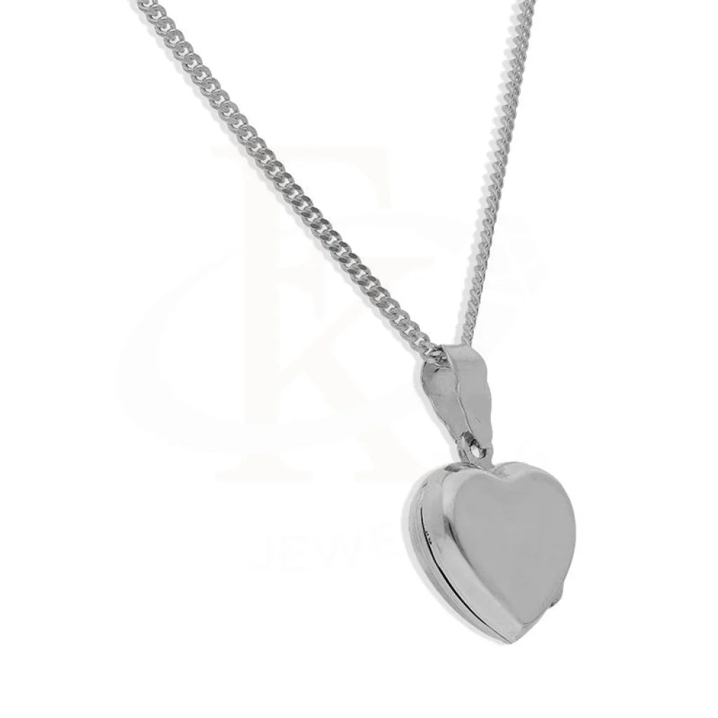 Italian Silver 925 Necklace (Chain With Heart Amulet Locket Pendant) - Fkjnklsl2339 Necklaces