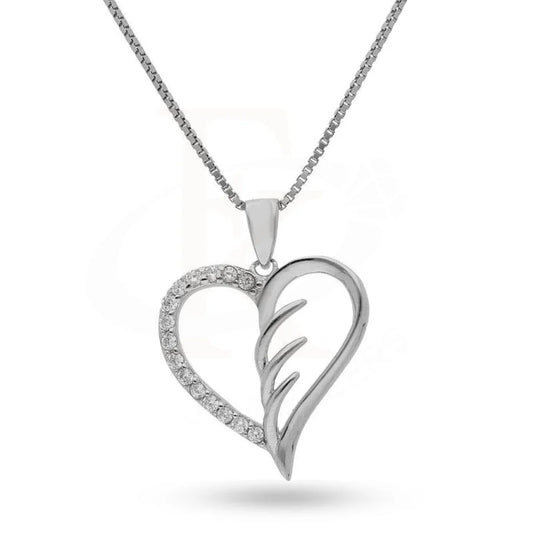 Italian Silver 925 Necklace (Chain With Heart Pendant) - Fkjnklsl2157 Box Chain / 3.100 Grams