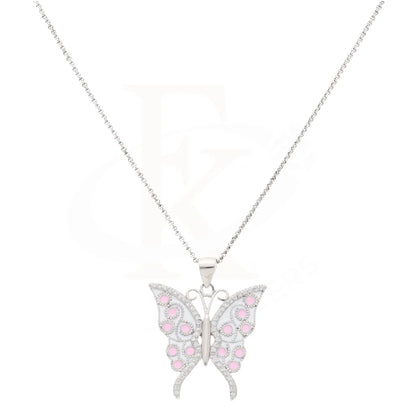 Sterling Silver 925 Necklace (Chain With Luxury Statement Butterfly Pendant) - Fkjnklsl8597