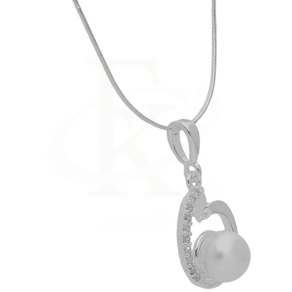 Sterling Silver 925 Necklace (Chain With Pearl Pendant) - Fkjnklsl3055 Necklaces