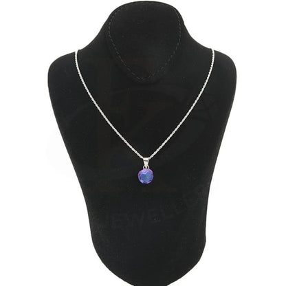 Italian Silver 925 Necklace (Chain With Round Prism Pendant) - Fkjnklsl2189 Necklaces
