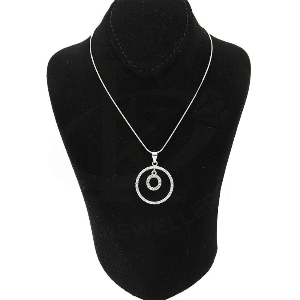 Italian Silver 925 Necklace (Chain With Round Shaped Alphabet Pendant) - Fkjnklsl1999 Letter O /