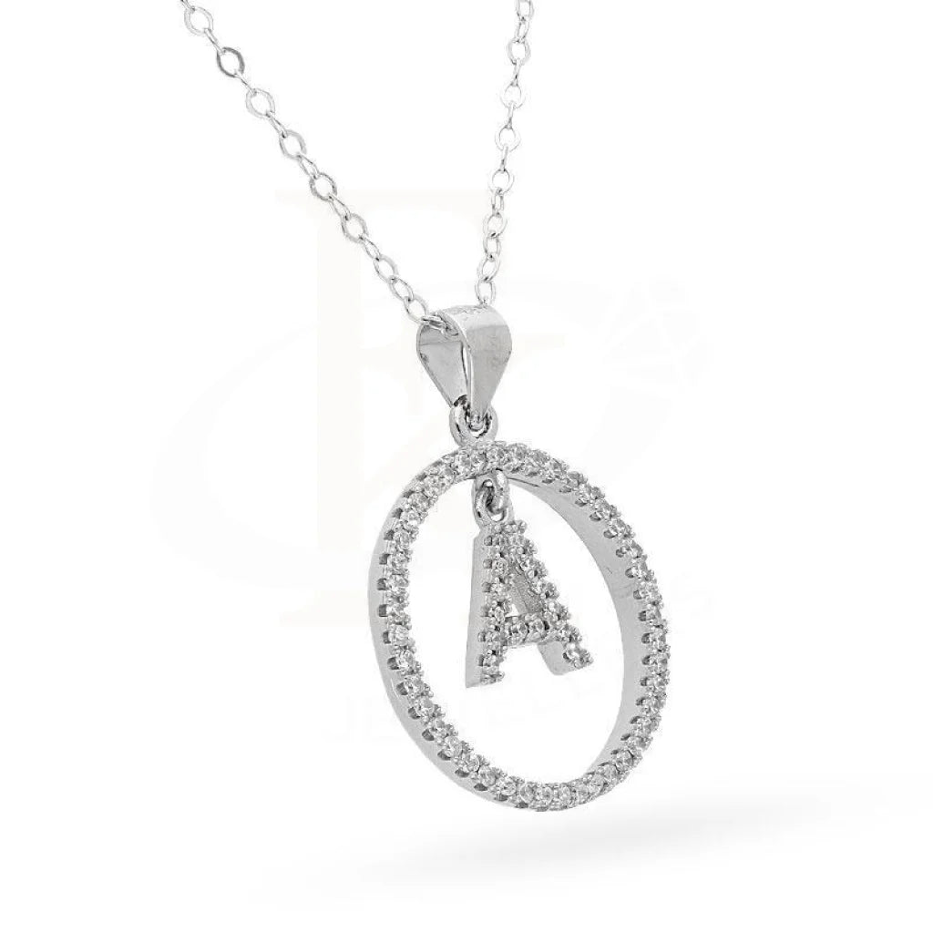 Italian Silver 925 Necklace (Chain With Round Shaped Alphabet Pendant) - Fkjnklsl2088 Necklaces