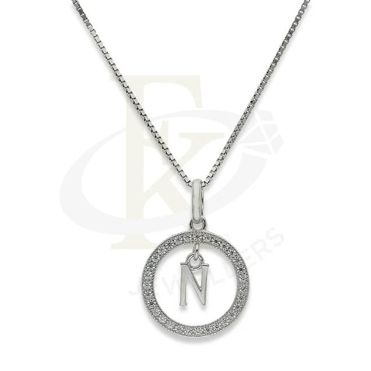 Italian Silver 925 Necklace (Chain With Round Shaped Alphabet Pendant) - Fkjnklsl2277 N / 3.000