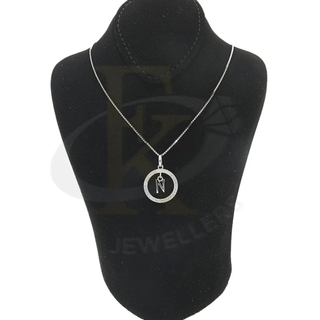 Italian Silver 925 Necklace (Chain With Round Shaped Alphabet Pendant) - Fkjnklsl2277 Necklaces