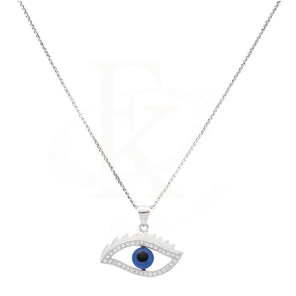 Sterling Silver 925 Necklace (Chain With Sparkling Topaz Open Evil Eye Pendant) - Fkjnklsl8598