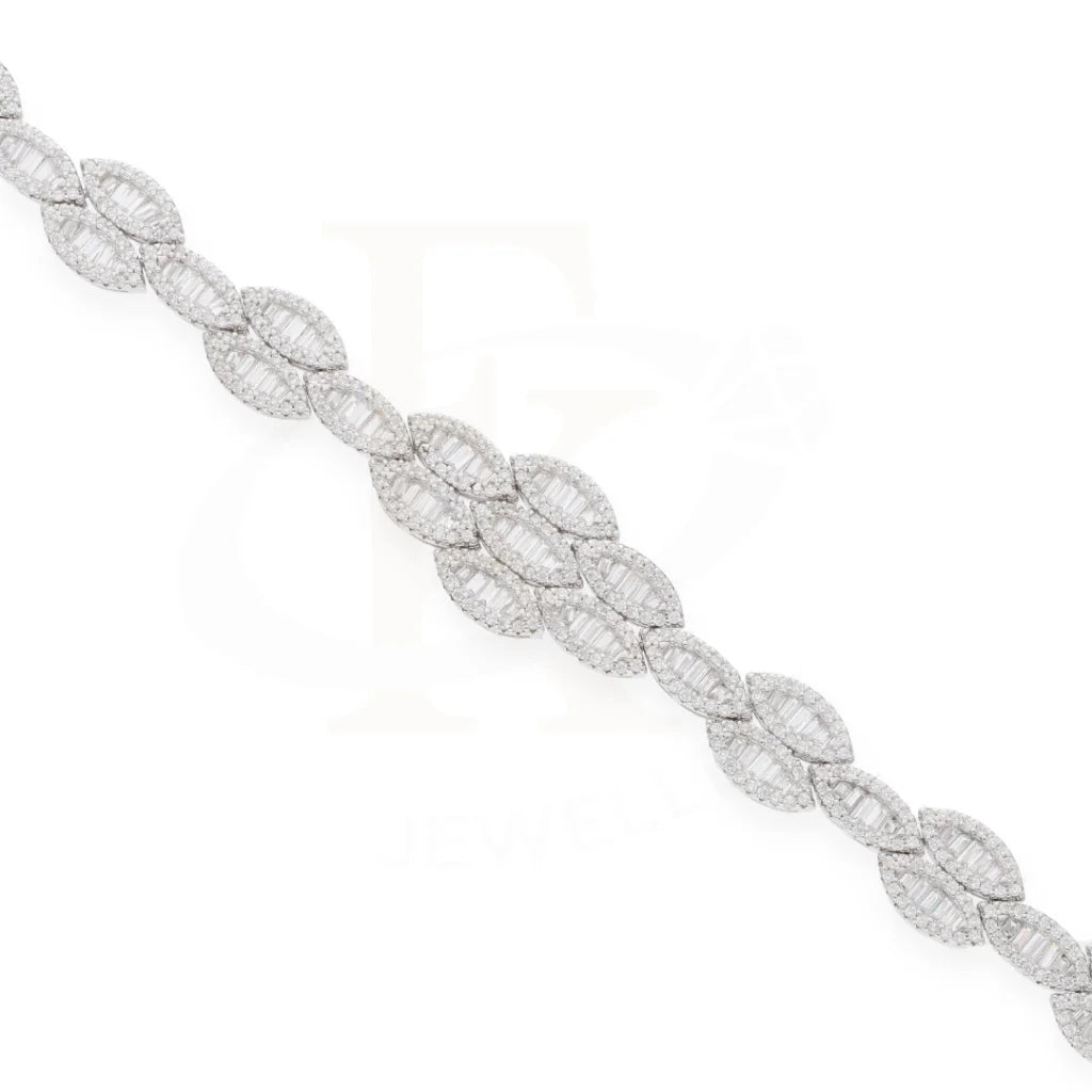 Sterling Silver 925 Oval Shape Baguette Cut Bracelet - Fkjbrlsl8060 Bracelets