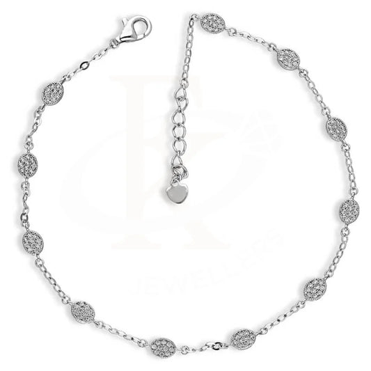 Sterling Silver 925 Oval Shaped Anklet - Fkjanklsl2031 Anklets