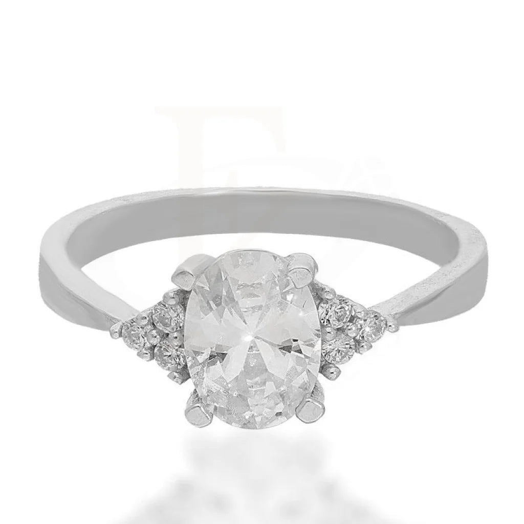 Italian Silver 925 Oval Shaped Solitaire Ring - Fkjrnsl2180 Rings