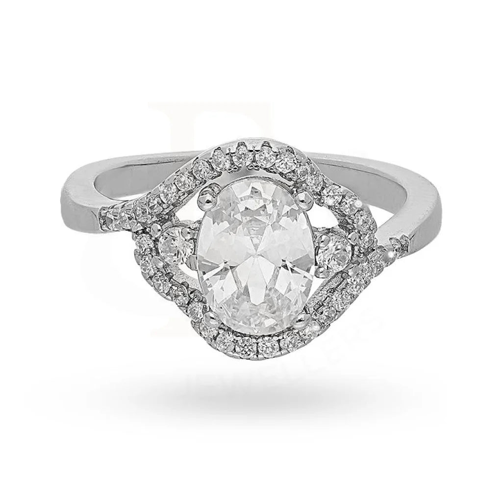 Italian Silver 925 Oval Solitaire Ring - Fkjrnsl2481 Rings