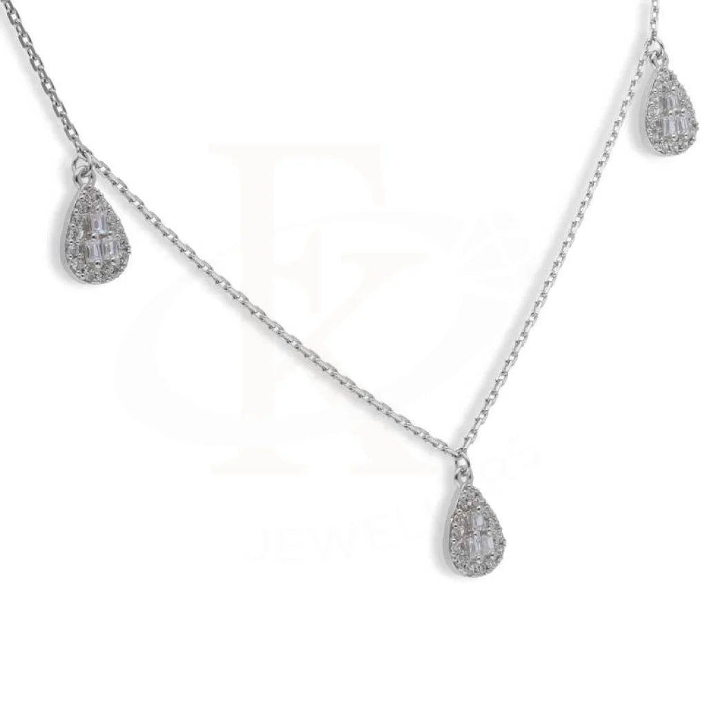 Sterling Silver 925 Pear Shaped Necklace - Fkjnklsl2939 Necklaces