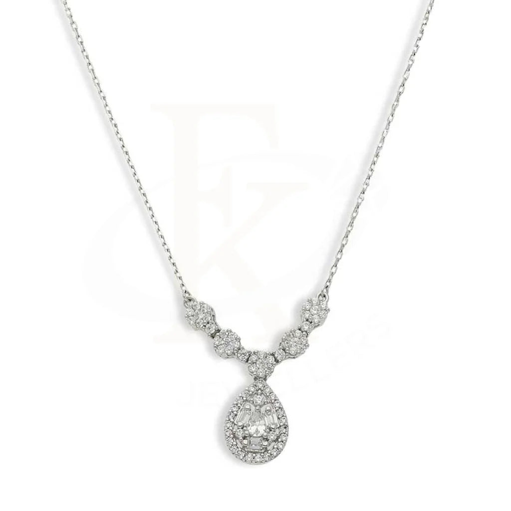 Sterling Silver 925 Pear Shaped Necklace - Fkjnklsl3102 Necklaces