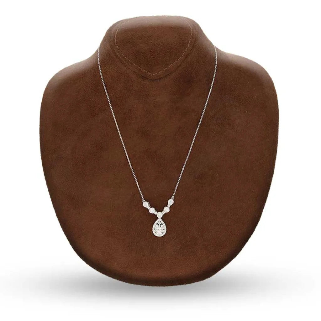 Sterling Silver 925 Pear Shaped Necklace - Fkjnklsl3102 Necklaces