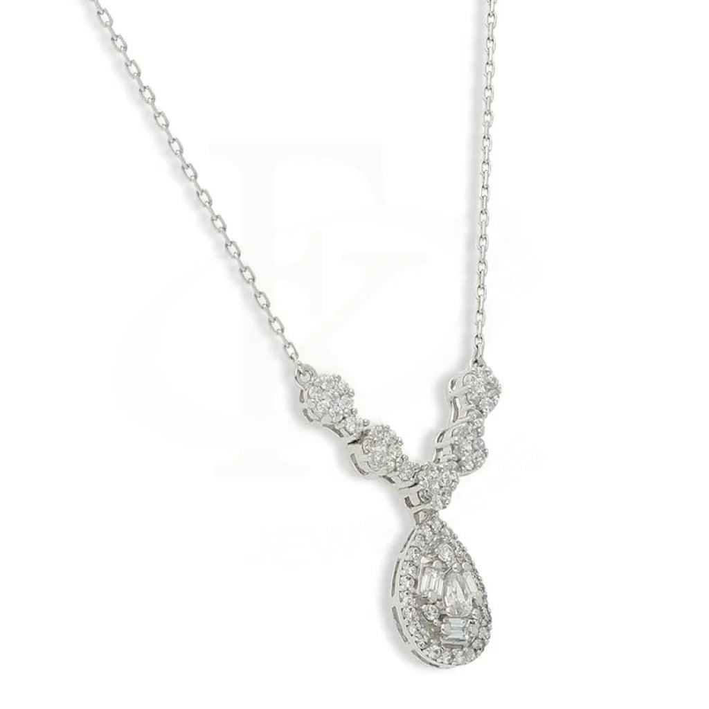 Sterling Silver 925 Pear Shaped Necklace - Fkjnklsl3102 Necklaces