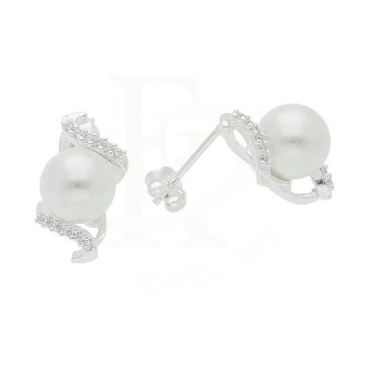 Sterling Silver 925 Pearl Stud Earrings - Fkjernsl2982