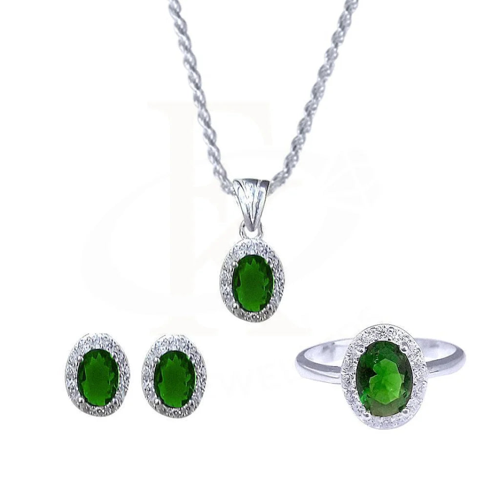 Italian Silver 925 Pendant Set (Necklace Earrings And Ring) - Fkjnklst1842 Sets