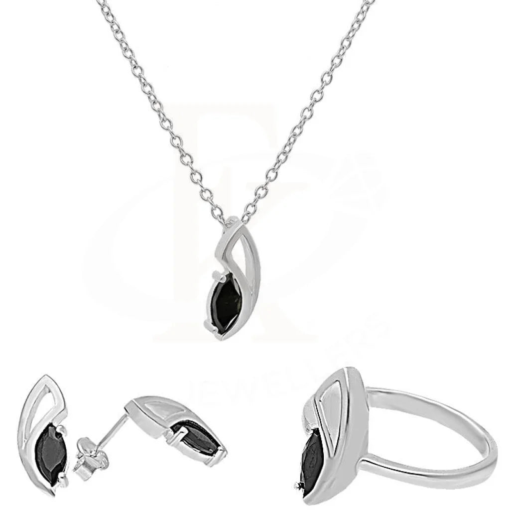 Italian Silver 925 Pendant Set (Necklace Earrings And Ring) - Fkjnklst2050 Sets