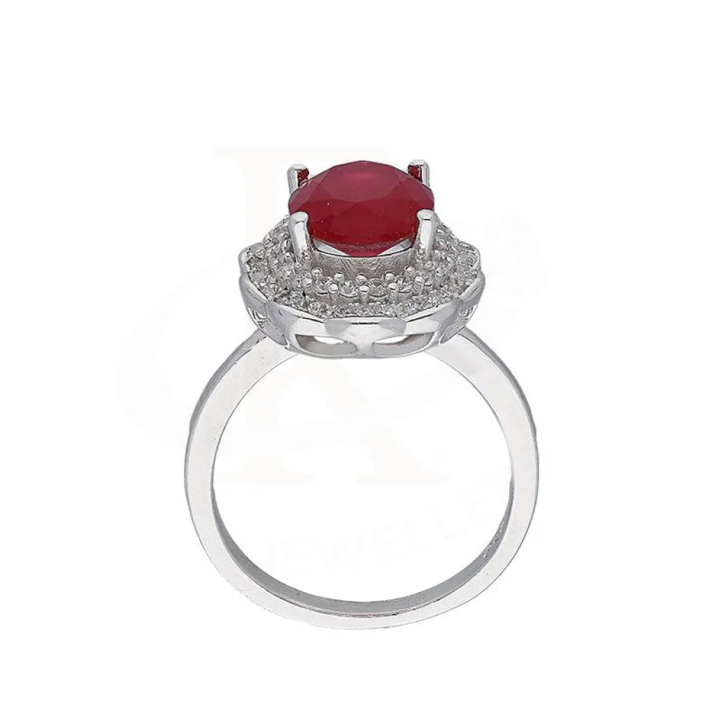 Italian Silver 925 Red Oval Shaped Solitaire Ring - Fkjrnsl3503 Rings