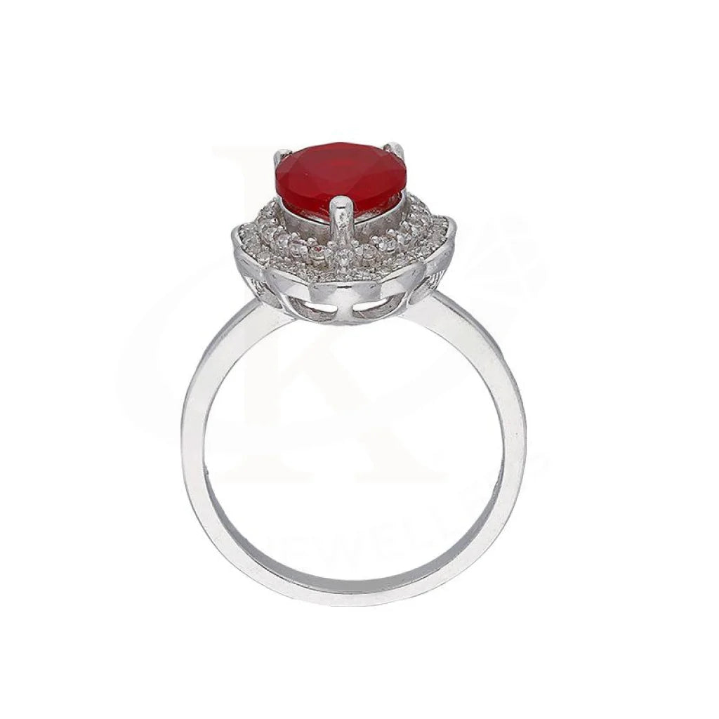 Italian Silver 925 Red Pear Shaped Solitaire Ring - Fkjrnsl3505 Rings