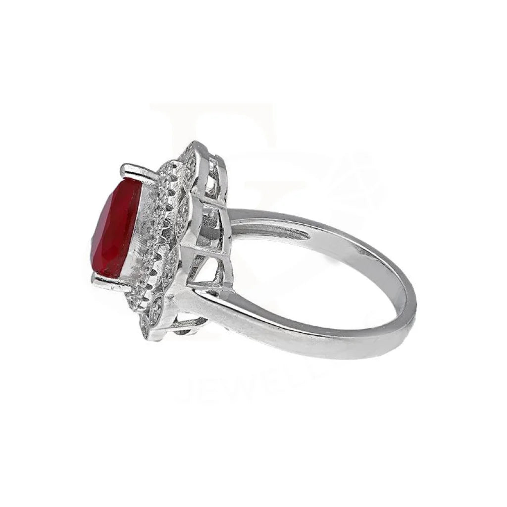 Italian Silver 925 Red Pear Shaped Solitaire Ring - Fkjrnsl3509 Rings