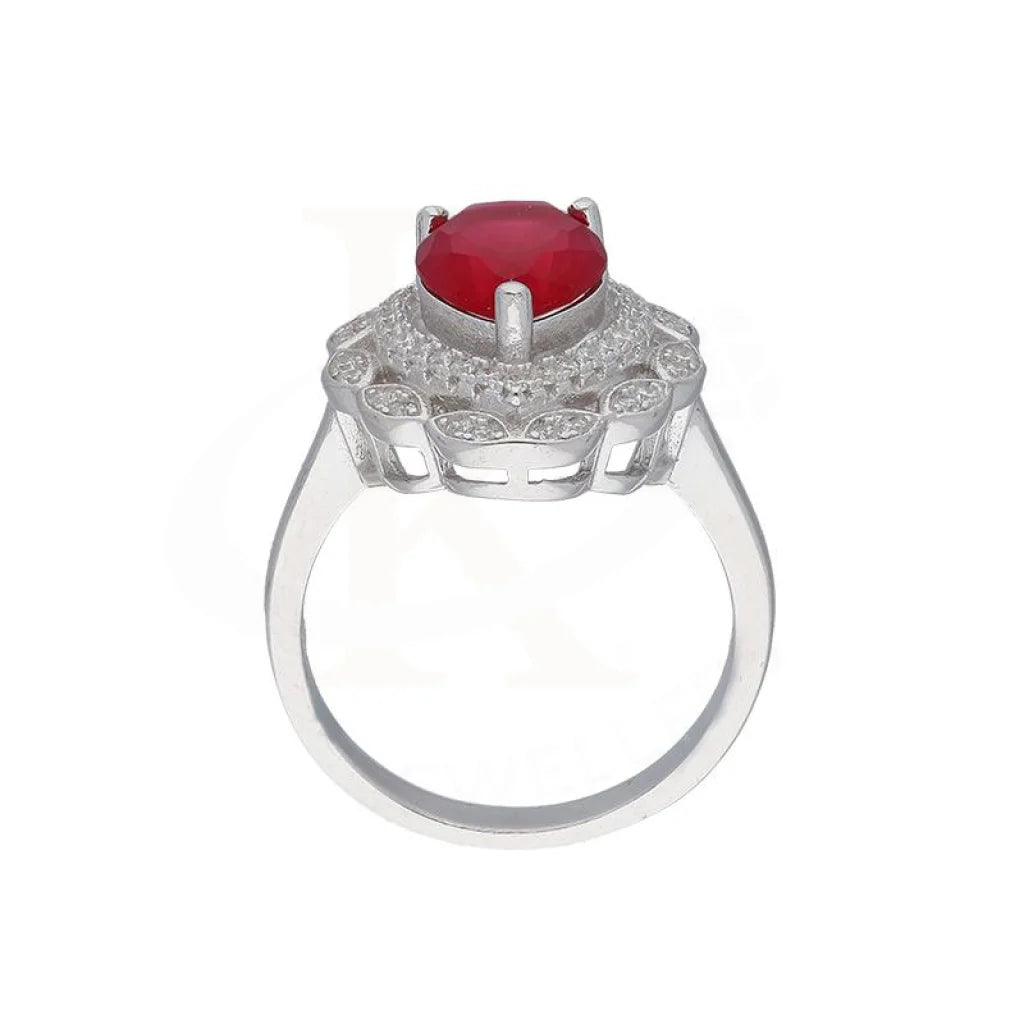 Italian Silver 925 Red Pear Shaped Solitaire Ring - Fkjrnsl3509 Rings