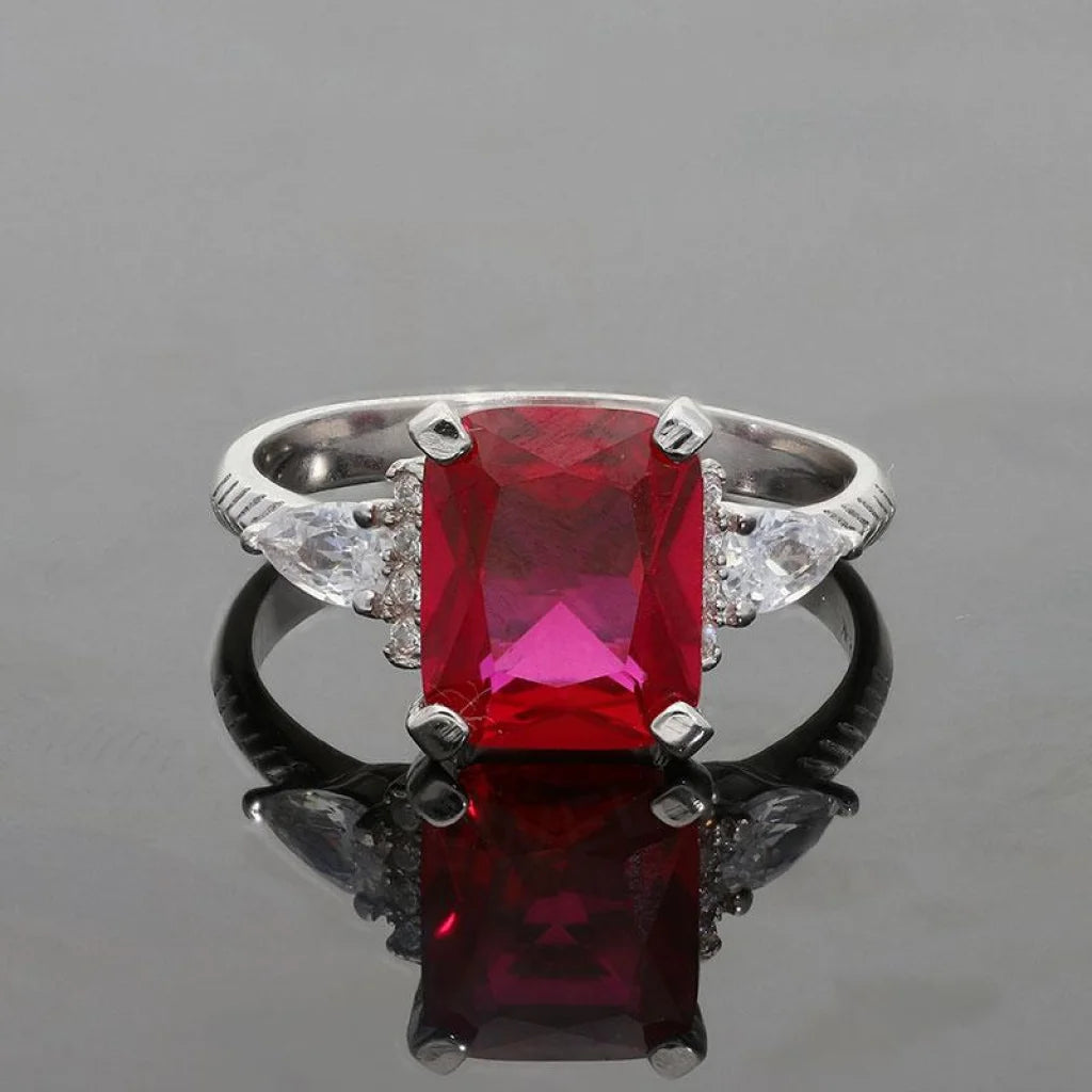 Italian Silver 925 Red Solitaire Ring - Fkjrnsl2272 Rings