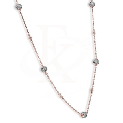 Italian Silver 925 Rose Gold Plated Ball Necklace - Fkjnklsl2669 Necklaces