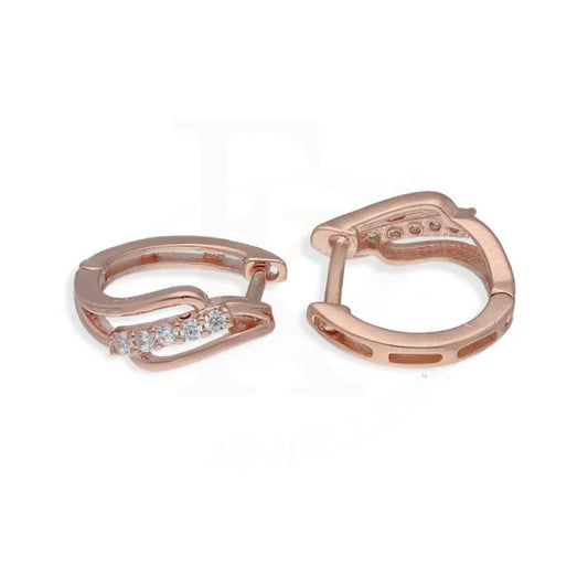 Sterling Silver 925 Rose Gold Plated Clip On Hoop Earrings - Fkjernsl2873